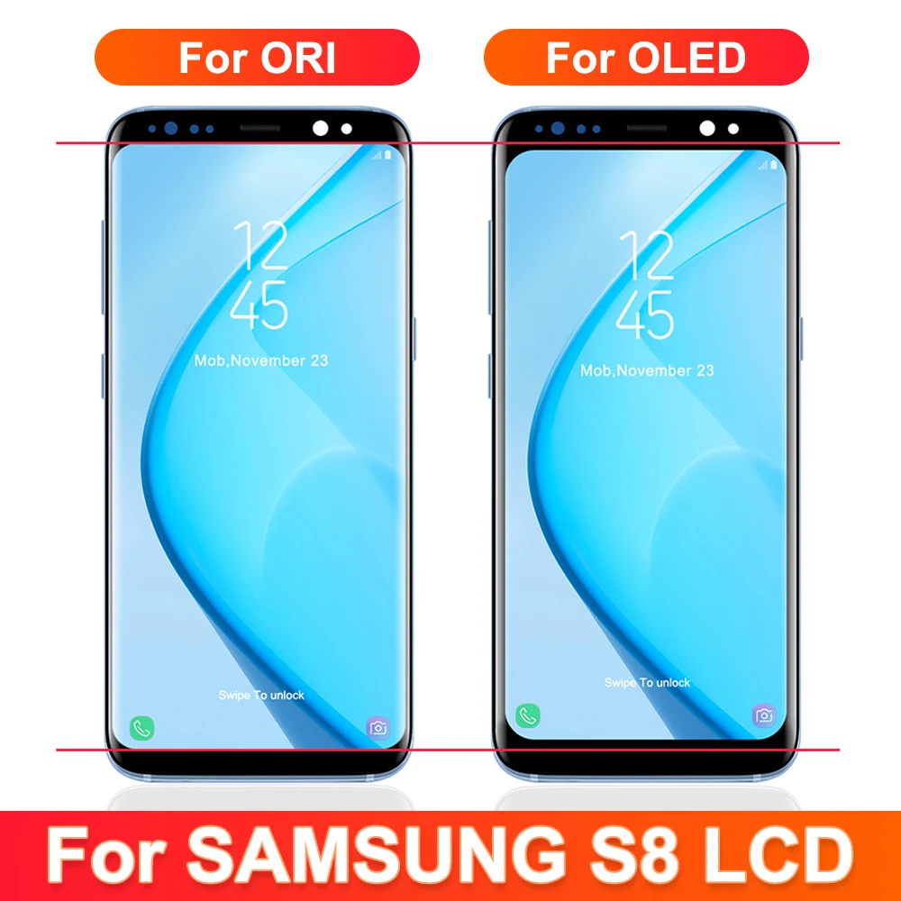 OLED-экран для Samsung S8 G950 G950F SM-G950FD ЖК-дисплей цифровой сенсорный экран с рамкой для экрана Samsung S8