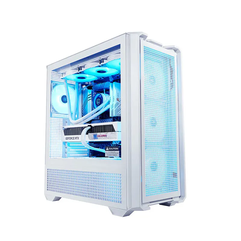 MX600 RGB Gaming PC Case High Airflow Mesh Front Tempered Glass ATX Mid Tower Computer Chassis