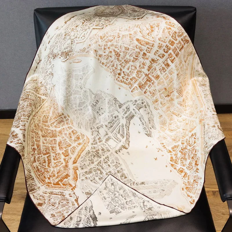 18 مللي متر وشاح حريري المرأة مزدوجة الوجهين وشاح التوت الفاخرة مصمم 90 اليد رولارد حواف عصابات حزام حقيبة اكسسوارات هدية