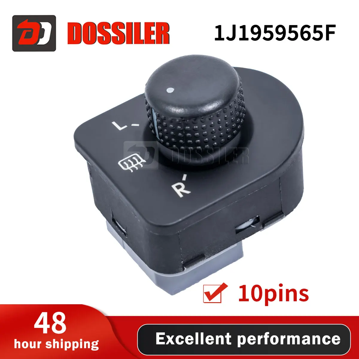 1J1959565F Dossiler Car Side Mirror Knob Switch Rearview Adjustment Button Heating Control for VW Beetle Passat B5 Bora Golf 4