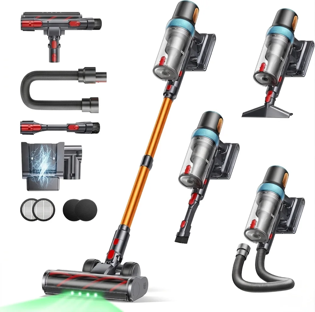 Yaber Home Aspirateur Balai Sans Fil 55000Pa 650W Aspirateur sans Fil Puissant 70 Mins Autonomie �cran Tactile LED pour Poils d'animaux