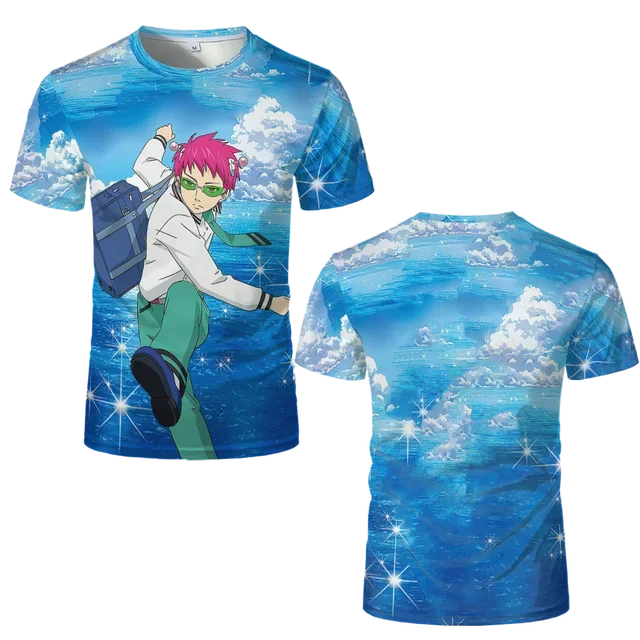 Saiki Kusuo No Sai-Nan Anime Printed T-shirt Men/Women/ Breathable Soft Harajuku T-shirt Summer Kawaii Fun Men's T-shirt