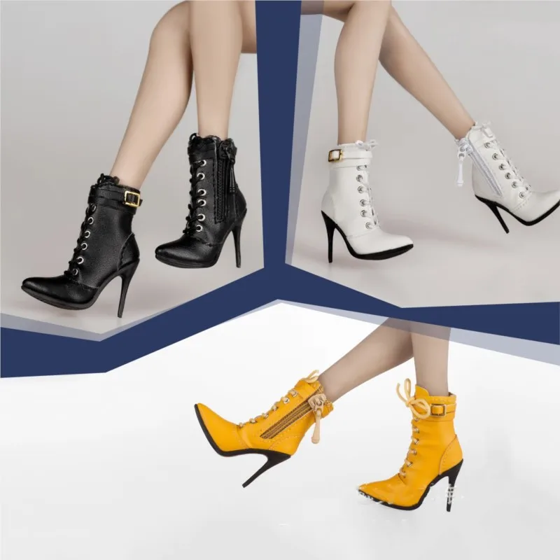 Toy Sentre 1/6 Female Pointed High Heels Short Boots Hollow Shoes Model OB OD Doll Boot Fit 12'' Soldier Action Figure Body Doll