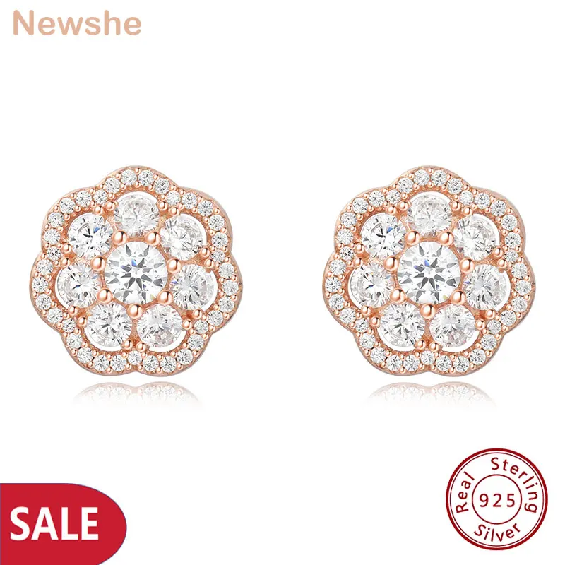 

Женский Круглый Цветок из серебра 925 пробы, с фианитом