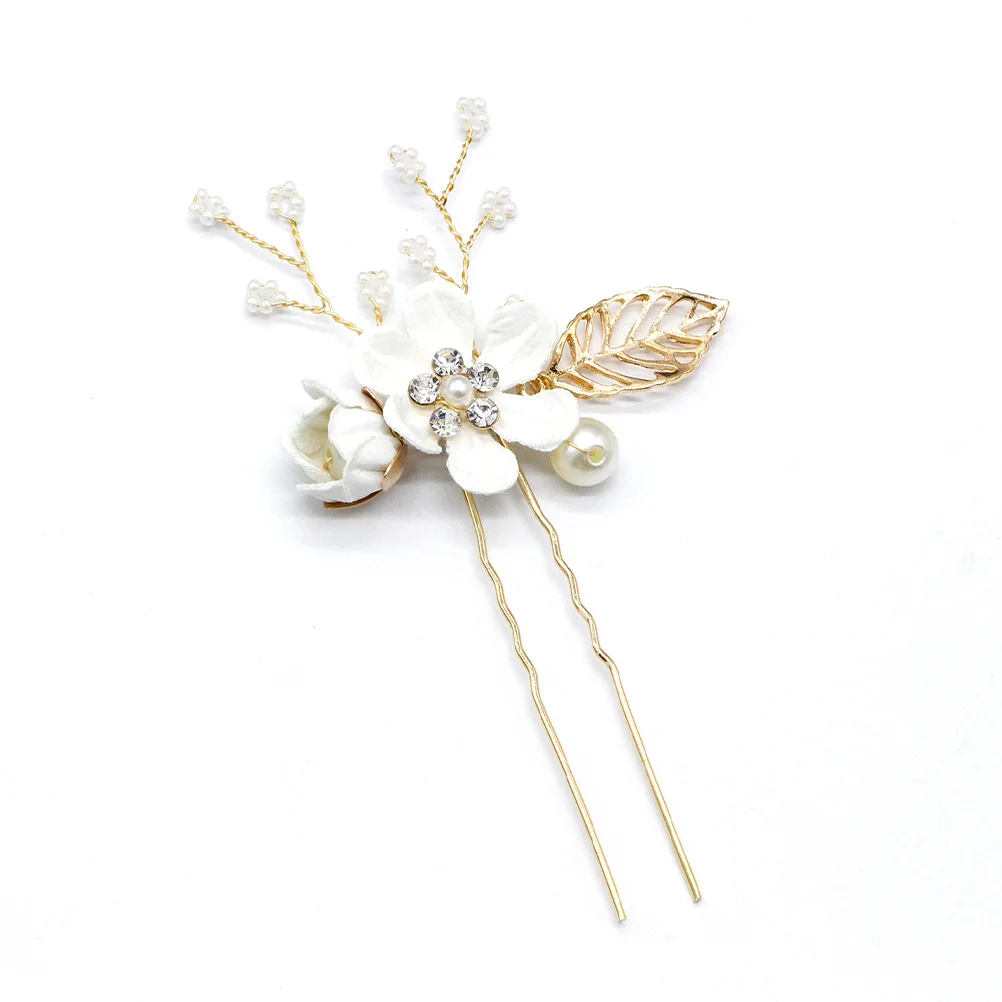 

2pcs Wedding Hairpin Fabric Flower Tassel Hair Accessories Lightweight Bridal Headband Leaf Hairpin Women Hairstyle