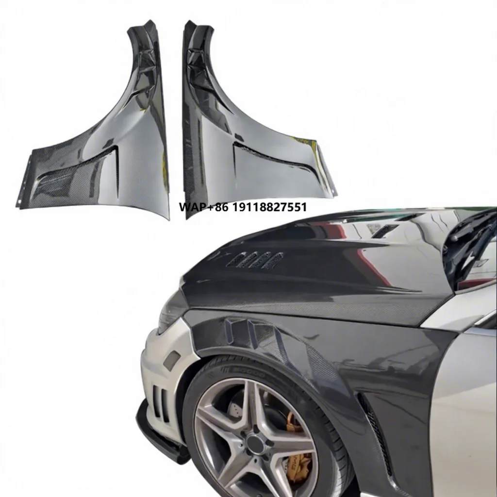 

Car Body Kit Black Side Carbon Fiber Front Fender for W204 C63 2012 Carbon Fender Performance Upgrade
