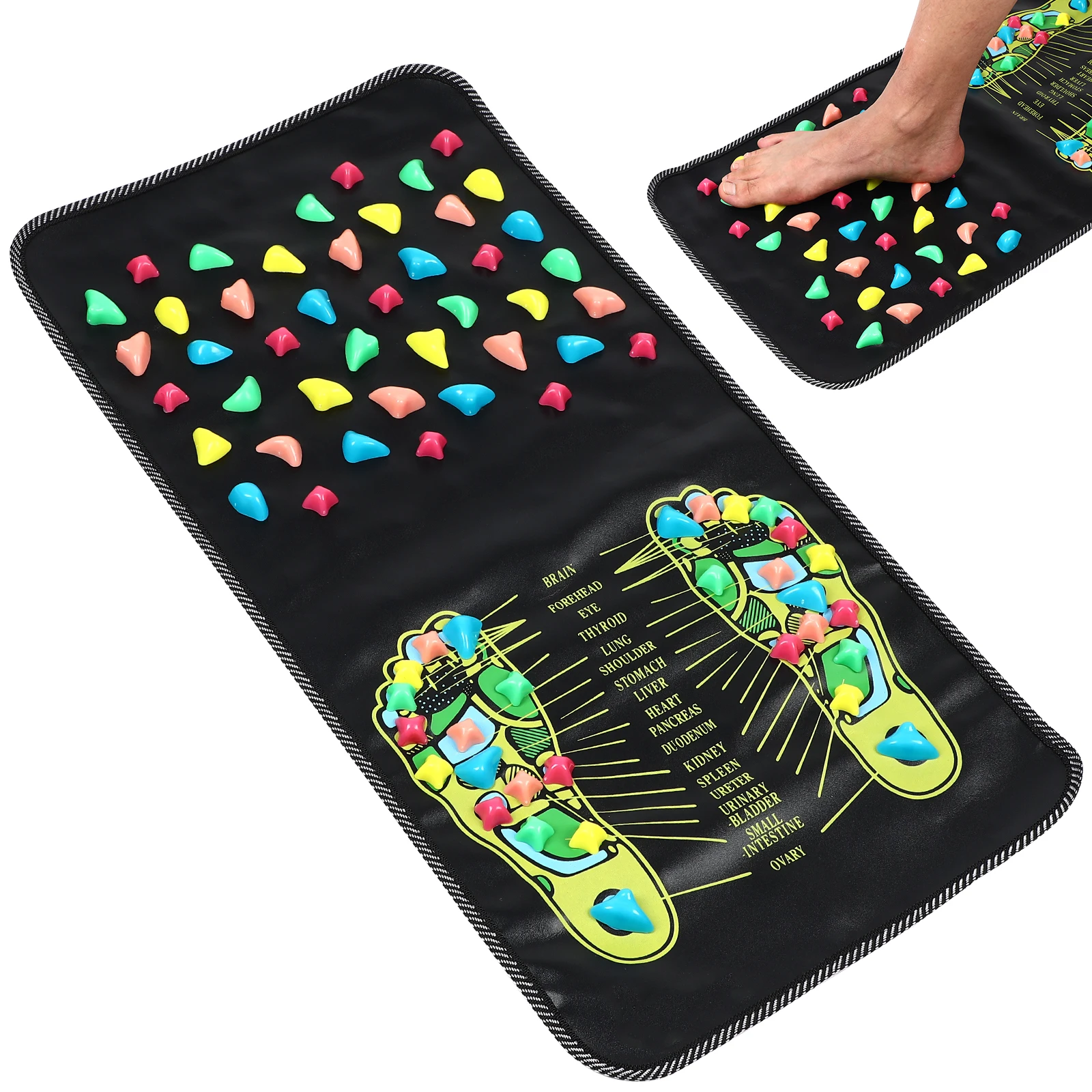 

Foot Massage Mat Stone Walking Pad Acupressure Sole Stimulating Reflexology Relief Fatigue for Adults Kids Parents Elderly