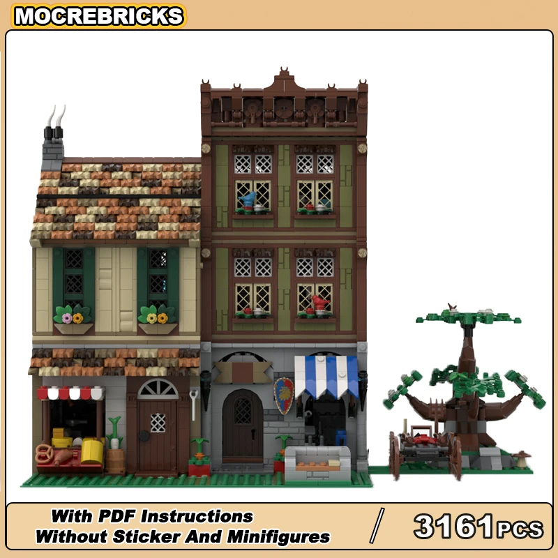 

MOC City Street View House Фурнитура и продукты Модульное здание Технологии Блоки Архитектурные наборы Детские кирпичи Игрушки Рождественские подарки