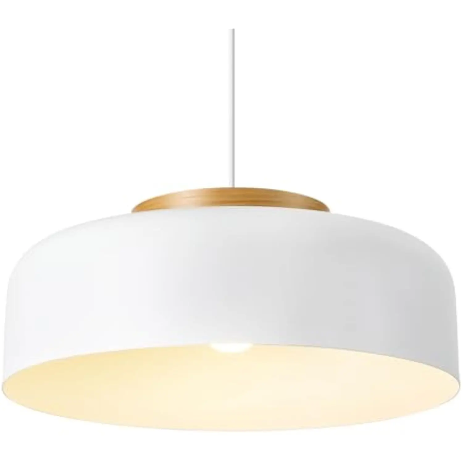 

Modern Pendant Lighting, 17.7 英寸, Natural Wood Cap, Drum Simple Large Pendant Light Fixture Chadelier for Dining Table, Kitche