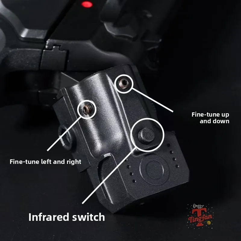 Accessorio per pistola giocattolo tattico integrato da 20 mm compatto mini curvo appeso regolabile con mirino laser rosso