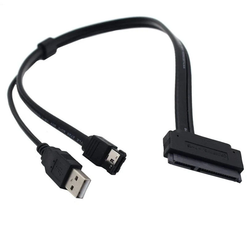 SATA 22Pin to Power E SATA USB 2-in-1 Data Cable With USB Power Supply Supporting 12V 5V Voltage, Used for Portable Hard Drives