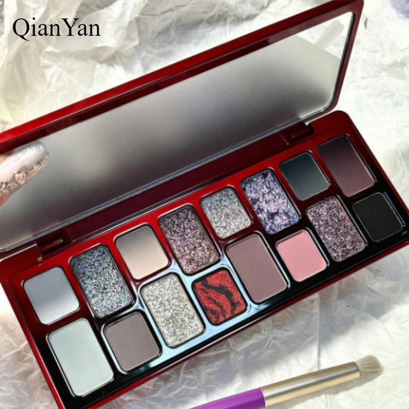 QianYan 16Colors Pink Brown Cowboy Blue Smoky Eyeshadow Christmas Multicolor Matte Pearl Eye Makeup Palette