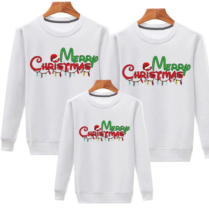 Christmas Sweaters Mommy and Me Clothes Xmas Autumn Father Mother & Kids Cotton Sweatshirts Baby Pajamas Family Matching Outfits