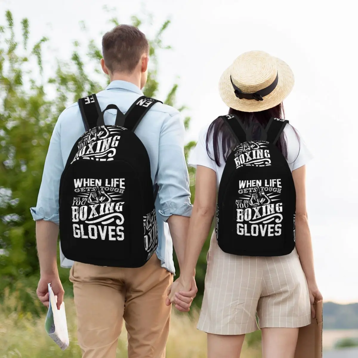 Guantoni da boxe Zaino per studenti Borsa da scuola Zaino da viaggio per escursionismo per borse a tracolla per libri alla moda per ragazzi e ragazze