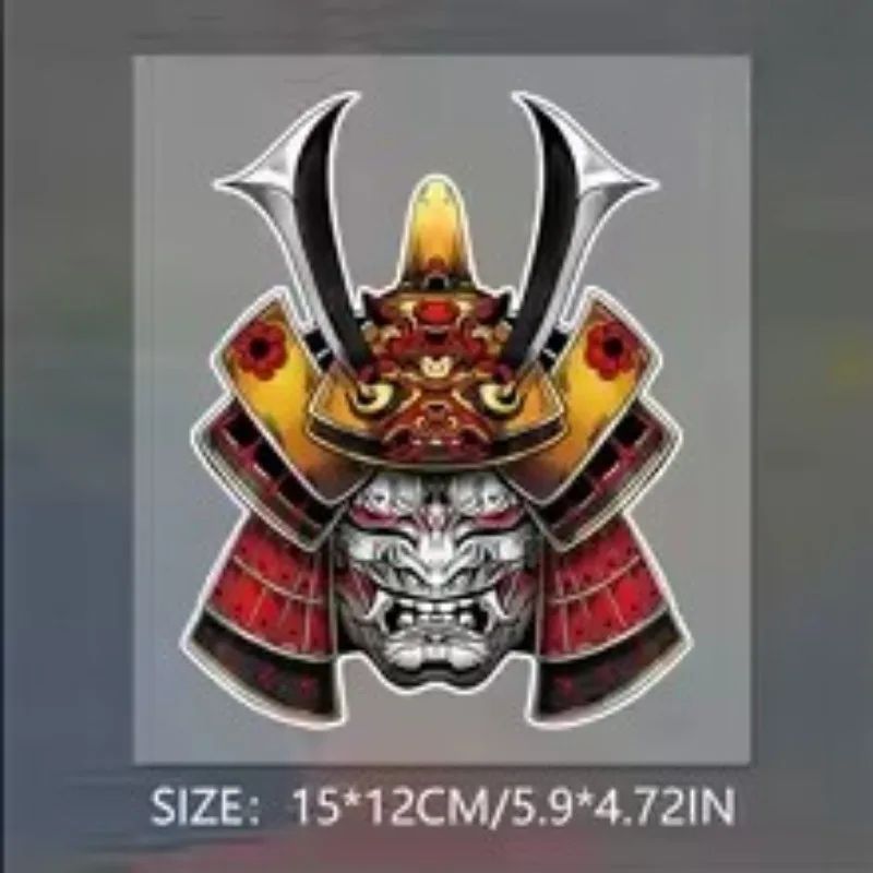 1pc Anime Demon Samurai Vinyl Car Sticker Red Gold Weatherproof Decal for Car Laptop Bottle