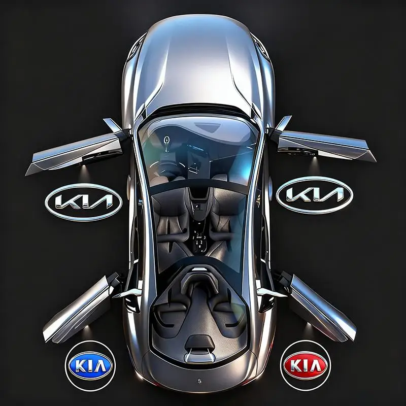 Led HD باب السيارة شعار ترحيب كشاف ضوئي مصابيح اكسسوارات لكيا EV6 ستينغر ريو سورينتو بيكانتو Ceed Borrego Syros K4 K5 #1