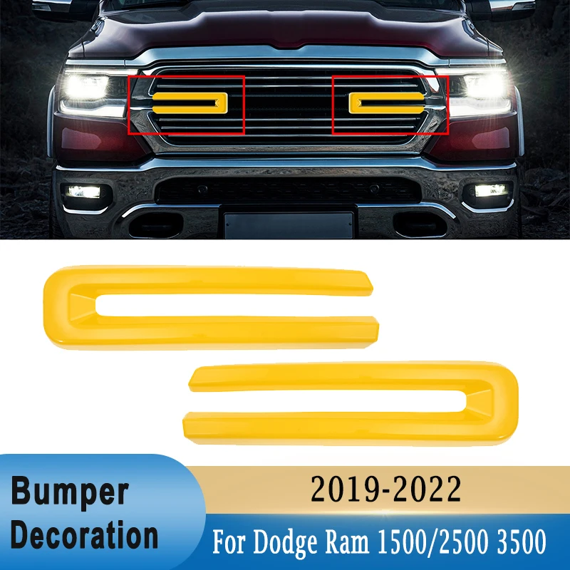 1 Pair Car Front Racing Grille Decoration Trim Insert Strip for Dodge Ram 1500 2500 3500 4500 5500 2019 2020 2021 6NB35TZZAB