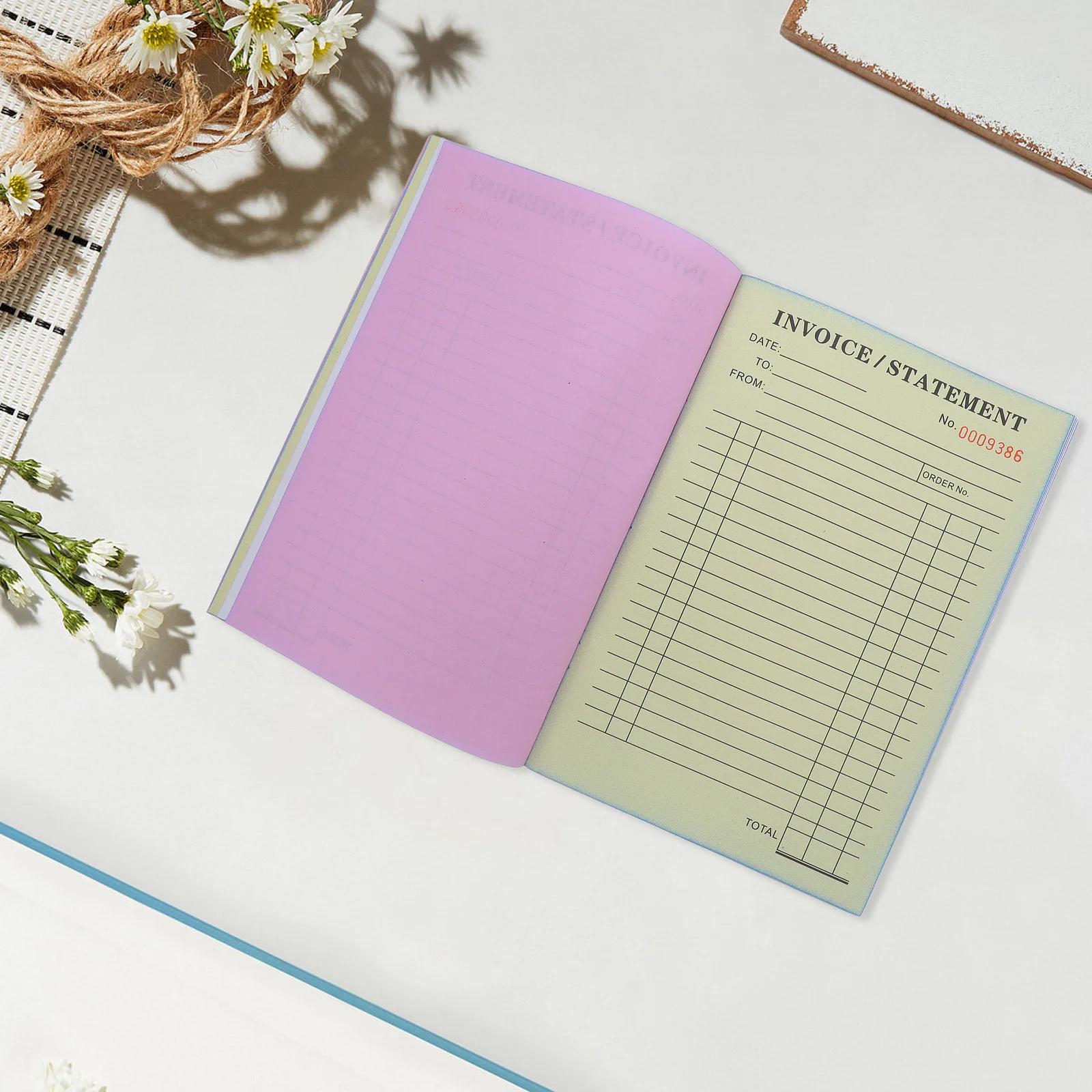 2 قطعة لوحة الفاتورة الورقية 8.25 "X 5.7" المقاول فاتورة رسید كتاب للأعمال الصغيرة العمل الطلب أشكال إصلاح مكررة ذاتية