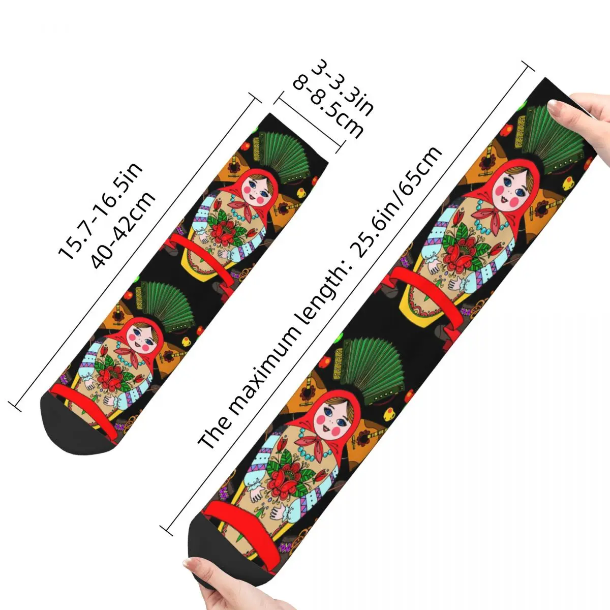 Funny Crazy Sock for Men Folk Life Hip Hop Harajuku Russia Matryoshka Art Culture Happy Quality Pattern Printed Boys Crew Sock