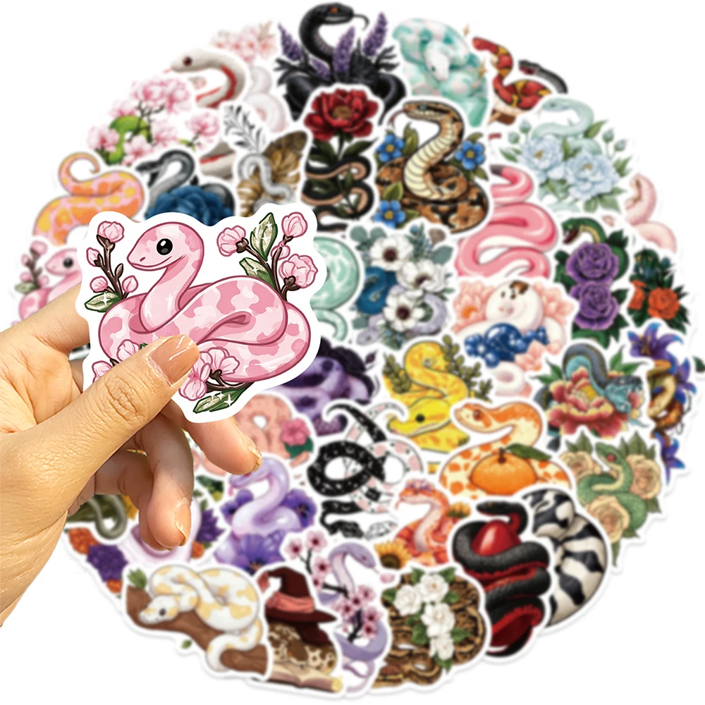 10/30/50pcs Colorful Snakes Cartoon Stickers Waterproof Cute Graffiti Luggage Laptop Bike Cool Animal Sticker Toys Gifts