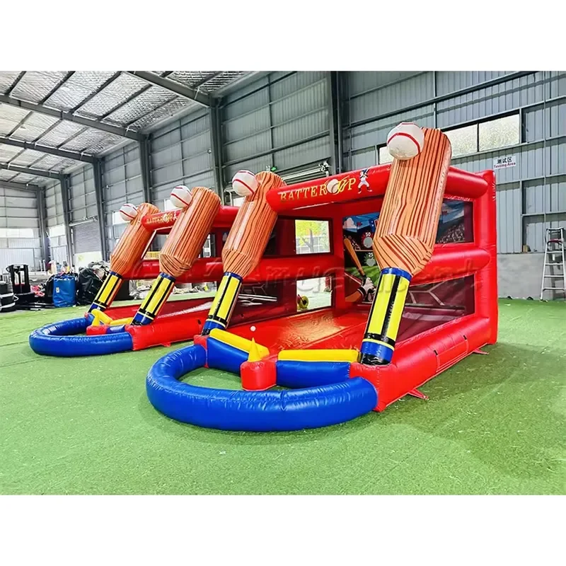 Large Outdoor Inflatable Baseball Batting Cage Interactive Sports Game for Kids Adults Backyard Fun Activity Equipment