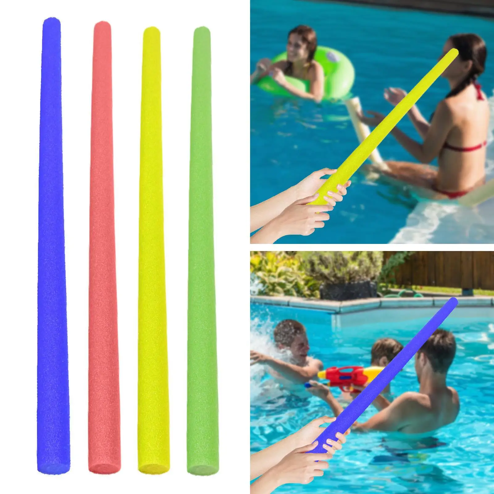 Nouilles de piscine flottantes, jouet d'eau, nouilles de natation en mousse solide de 59 pouces de Long pour projets de bricolage, cadeau pour garçons et filles, adultes et enfants sous-marins