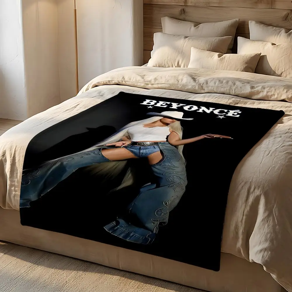 Singer Beyoncé Throw Short Plush Throw Blanket Soft Skin-Friendly Multi-Scene Home Office