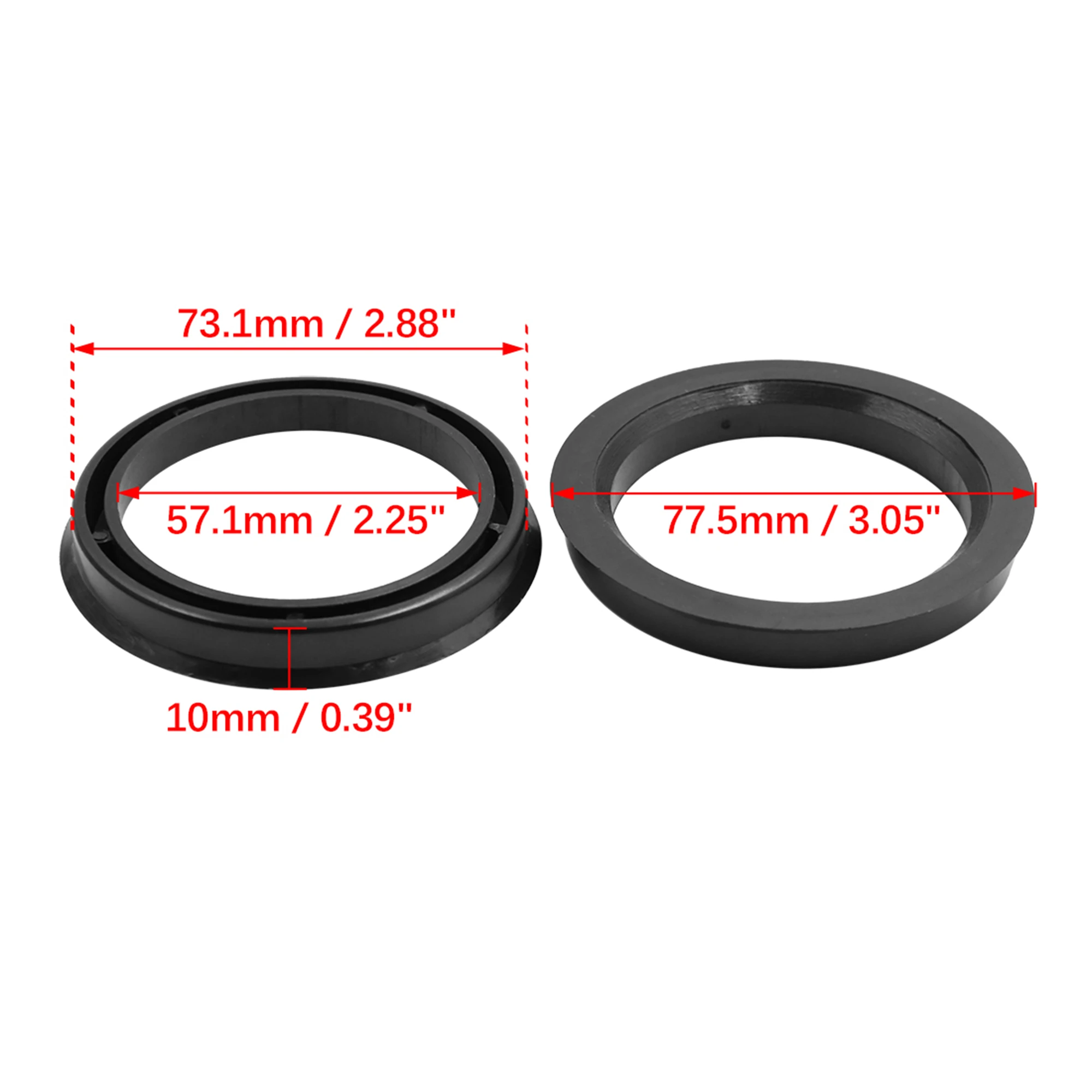 UXCELL 4 pcs Car Hub Centric Rings Plastic Wheel Bore Center OD 73.1 72.6 74.1 to ID 57.1 64.1 54.1 66.1 mm