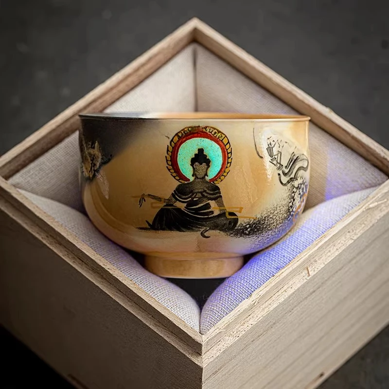 Cup High-end retro Kung Fu tea set Household handmade coarse pottery tea cup