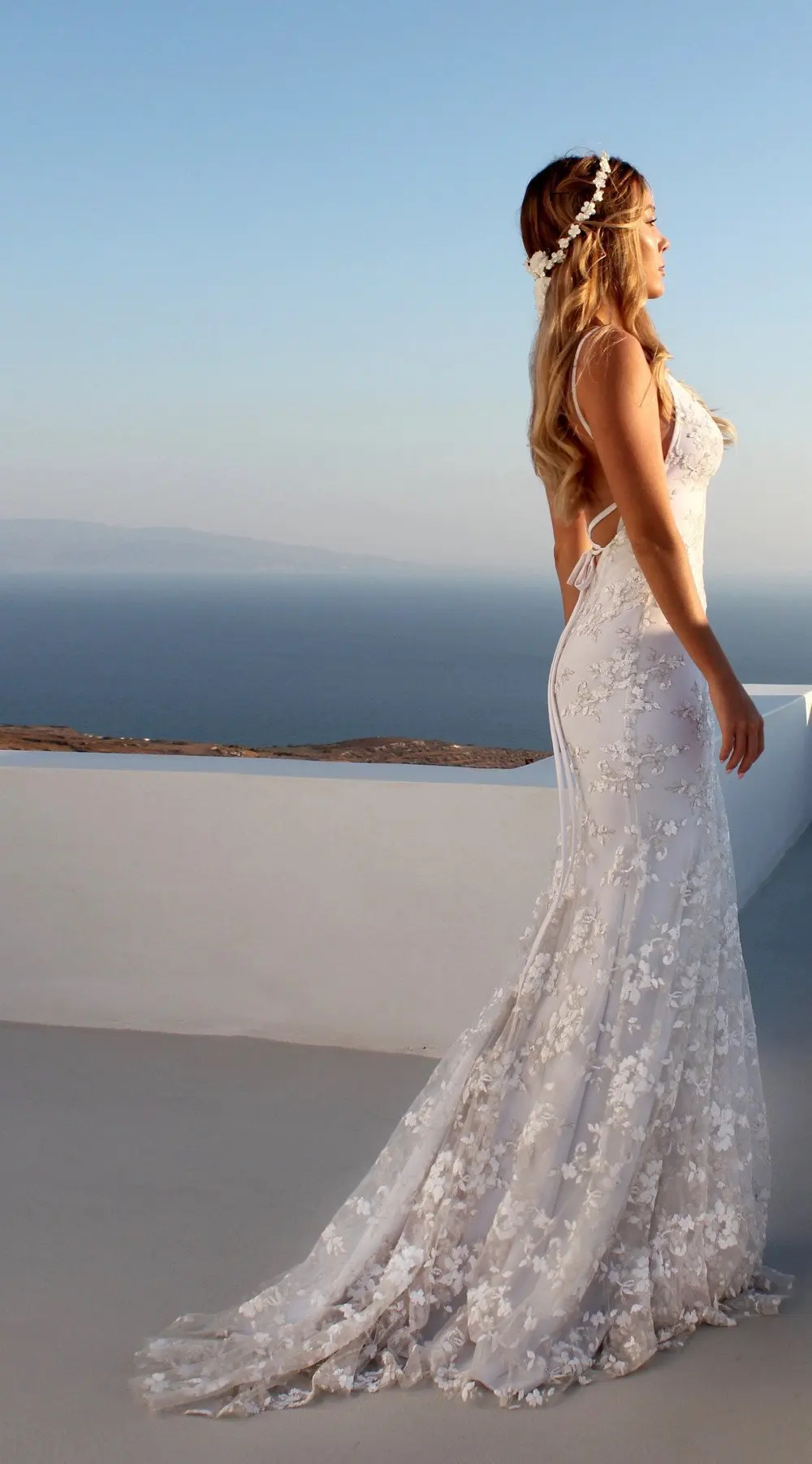 Customized Mermaid Women Wedding Dresses Appliques Court Train V Neck Backless Bridal Gowns Vestido De Noiva robe de mariée