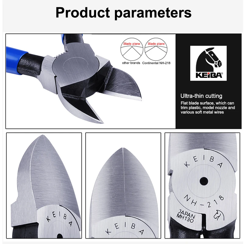 8 Inch Thin Blade Wire Cutters Arc Jaw Three Core Cable Cutting Nippers Electrical Wire Cutting Side Snips Electrician Hand Tool