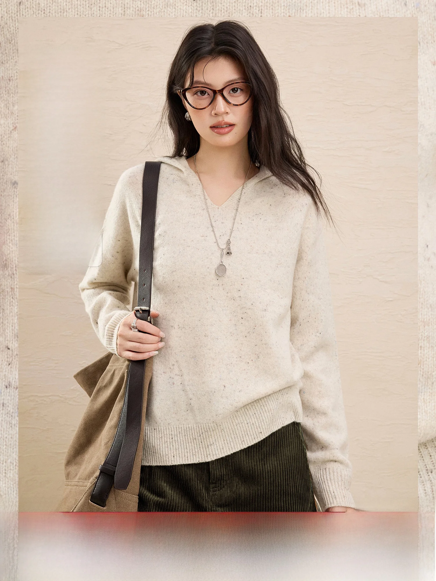 

Domino Idea Шерстяная пряжа Высокотонченный вязаный свитер Свободного кроя с капюшоном Женский модный шерстяной свитер премиум-класса Long Sve Thiened Aut...