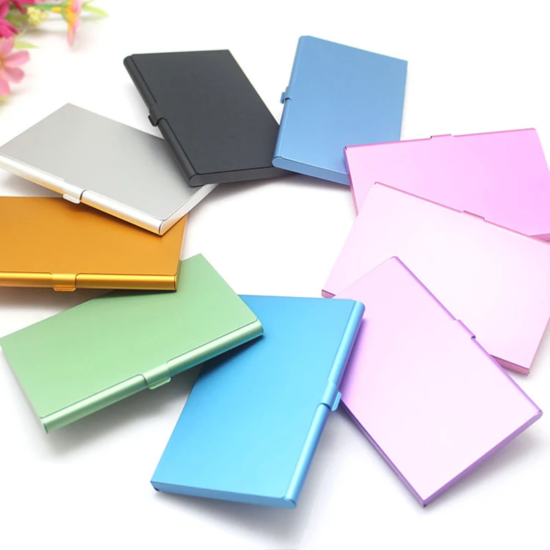 1PC Aluminum Business Card Postcard Storage Case Metal Card Holder Box Portable Large Capacity Card Container For Men And Women