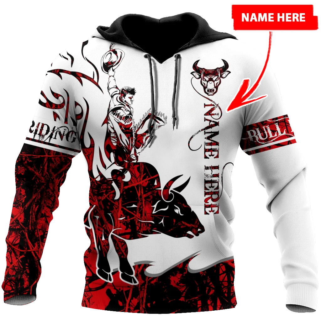 

Custom Name Bull Riding Tattoo 3D All Over Printed Men Hoodie Unisex Hooded sweatshirt Streetwear Casual zipper hoodies DK447