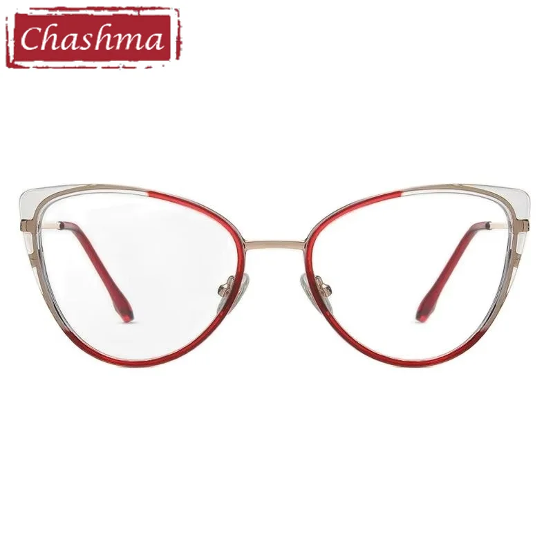Chashma Prescription Glasses Women Cat Eye Fashion Eyewear TR90 Optical Spring Hinge Eyeglasses Frames for Recipe Spectacles
