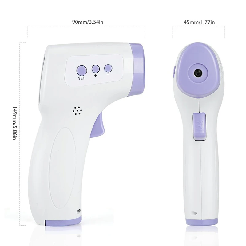 Non-Contact Forehead Thermometer 3-color Backlit Digital Display Thermometer Fever Measure Infrared Alarm Human Body Thermometer