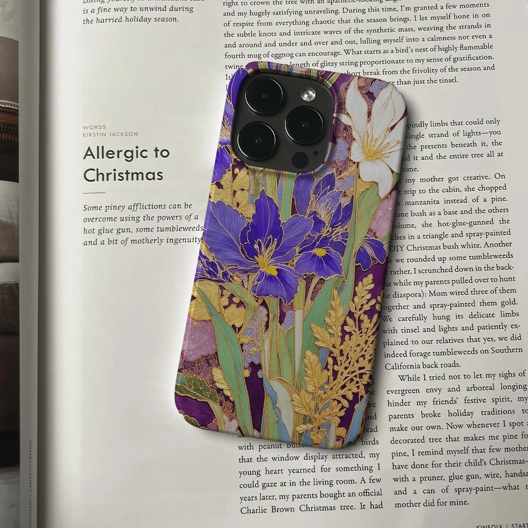 حافظة هاتف رائعة وأنيقة على شكل زهرة القزحية الأرجوانية ونمط فني لهاتف آيفون 16 15 14 11 12 13 Pro Max Plus #1