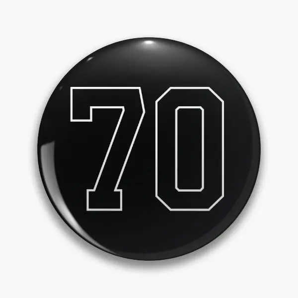 Black Number 70 Lucky Sports Jersey Seve  Soft Button Pin Lapel Pin Fashion Creative Brooch Hat Gift Metal Funny Jewelry Decor