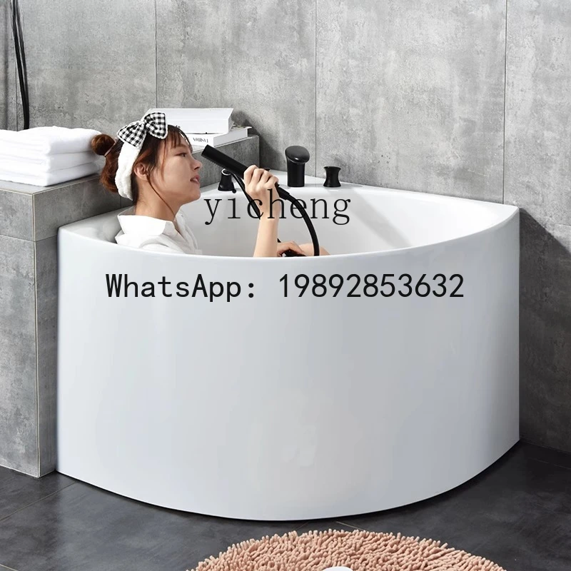 EE  small apartment fan-shaped bathtub triangular cylinder corner bathtub adult household deep bath
