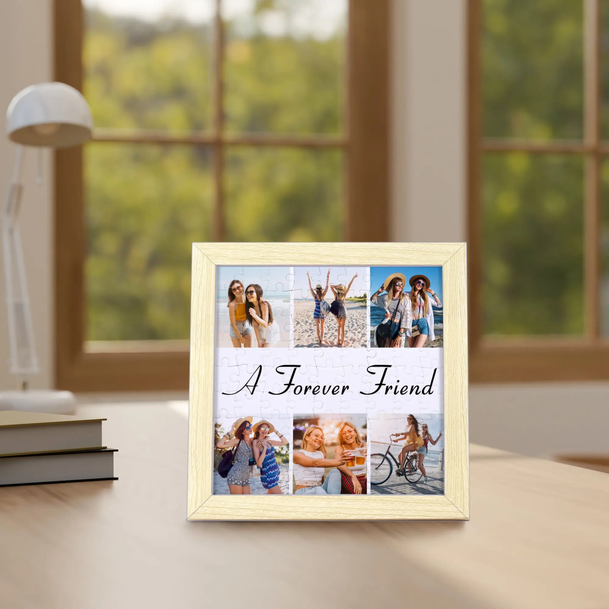 Personalized Wood Picture Frame for Best Friend Bestie Friendship Gift Custom Photos Collage Frames Bedroom Desktop Decoration