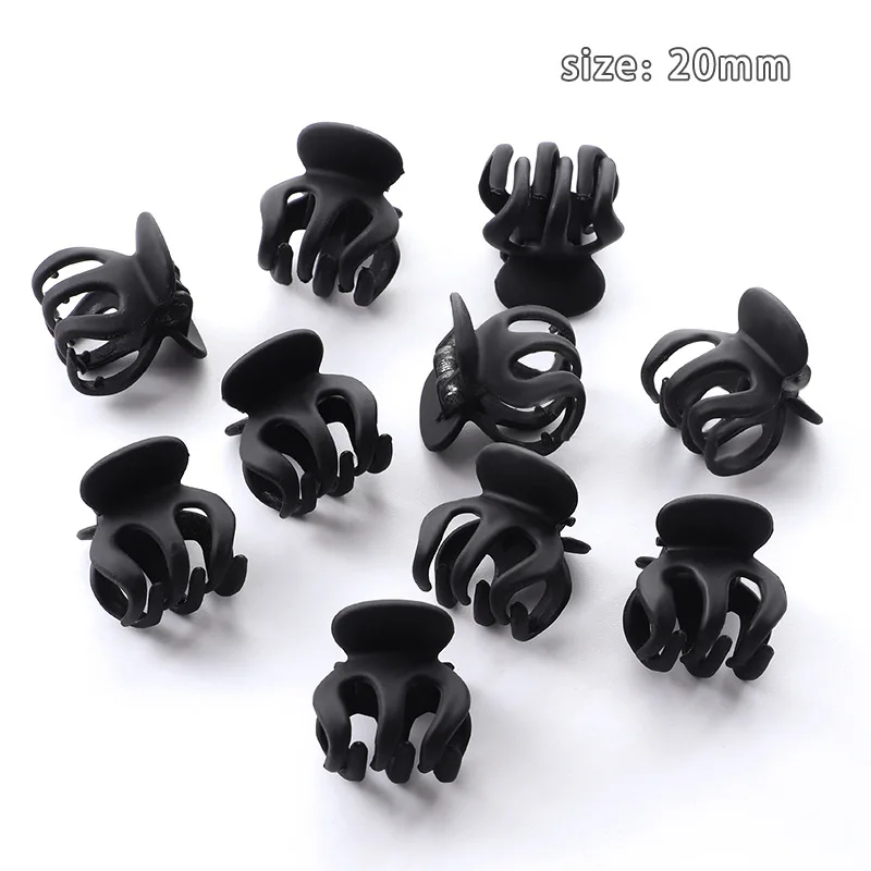 10Pcs/set Simple Frosted Small Hair Claws Girls Cute Solid Color Acrylic Hairpin High horsetail clamp headwear Hair accessories