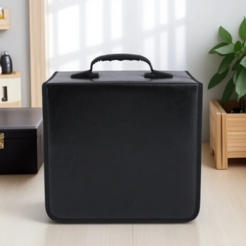 

Cd Wallet Portable Large Capacity Dustproof Organizer Comfortable Handle For Cd Dvd Storage Case Black