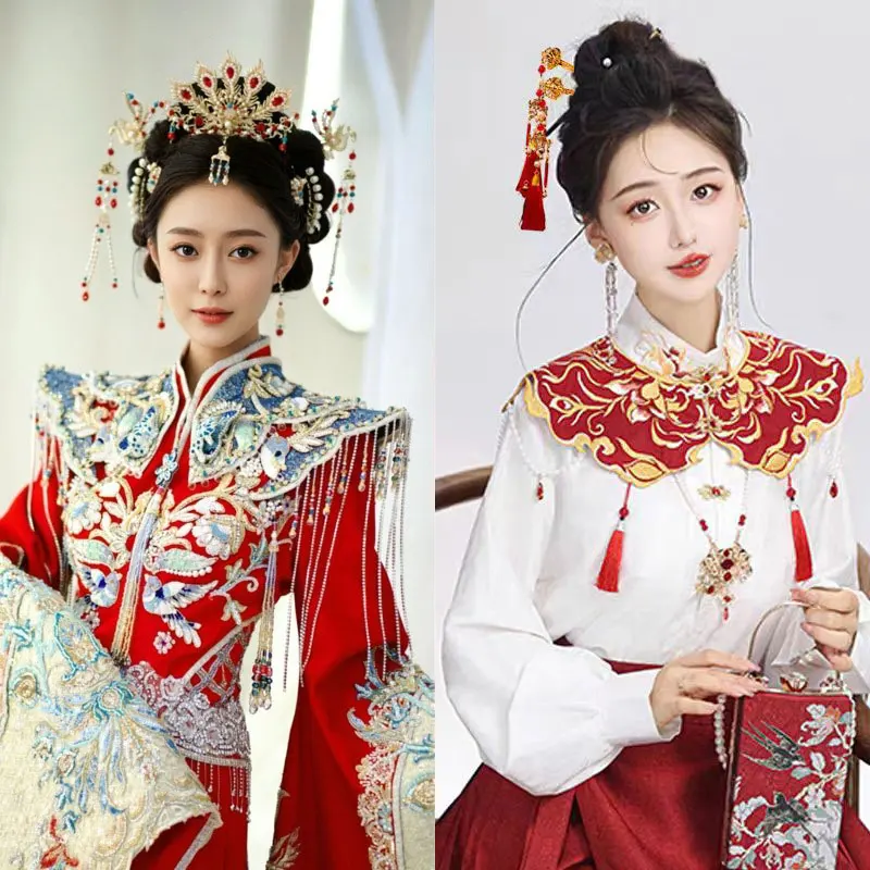 Phoenix Tassel Hairpin Vintage Step Shaking Hair Stick for Hanfu Chinese Costume Women Girls Hair Clips Accessories