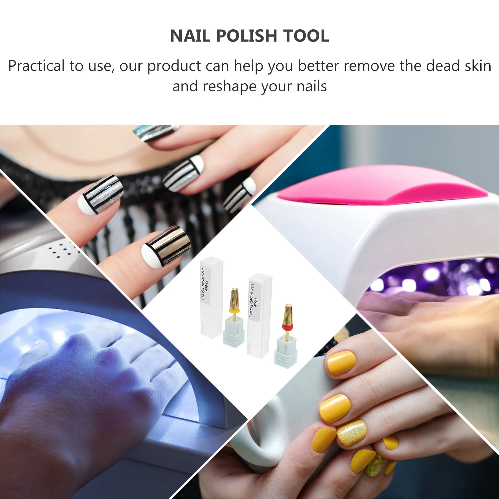 2 قطعة رؤساء طحن التنغستن الصلب مانيكير لقمة ثقب للفن الرملي تلميع ملف الأظافر الكهربائية المحمولة مسمار الجمال أداة #5