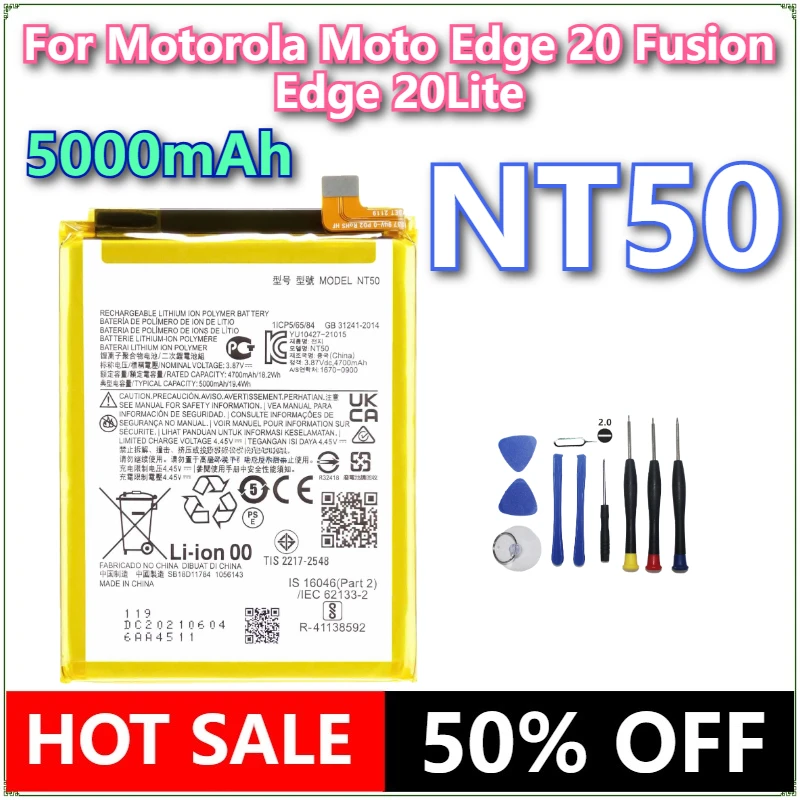 

Совершенно новый аккумулятор для мобильного телефона NT50 5000 мАч NT50 для Motorola Moto Edge 20 Fusion/Edge 20Lite аккумуляторы для телефона + инструменты
