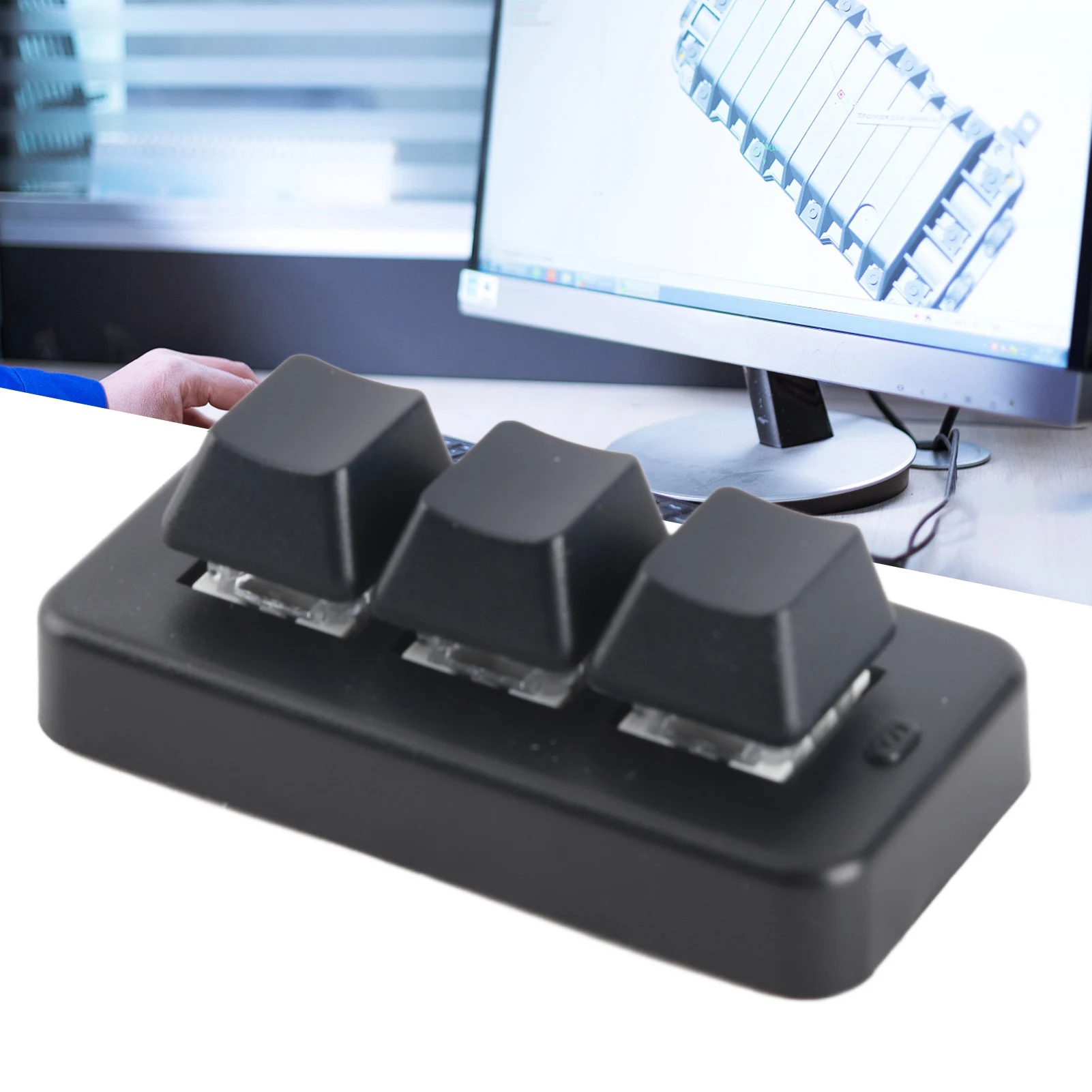 ZK40 3 teclas Teclado RGB Backlight USB 2.4g sem fio três botões três modos mini teclado mecânico de programação