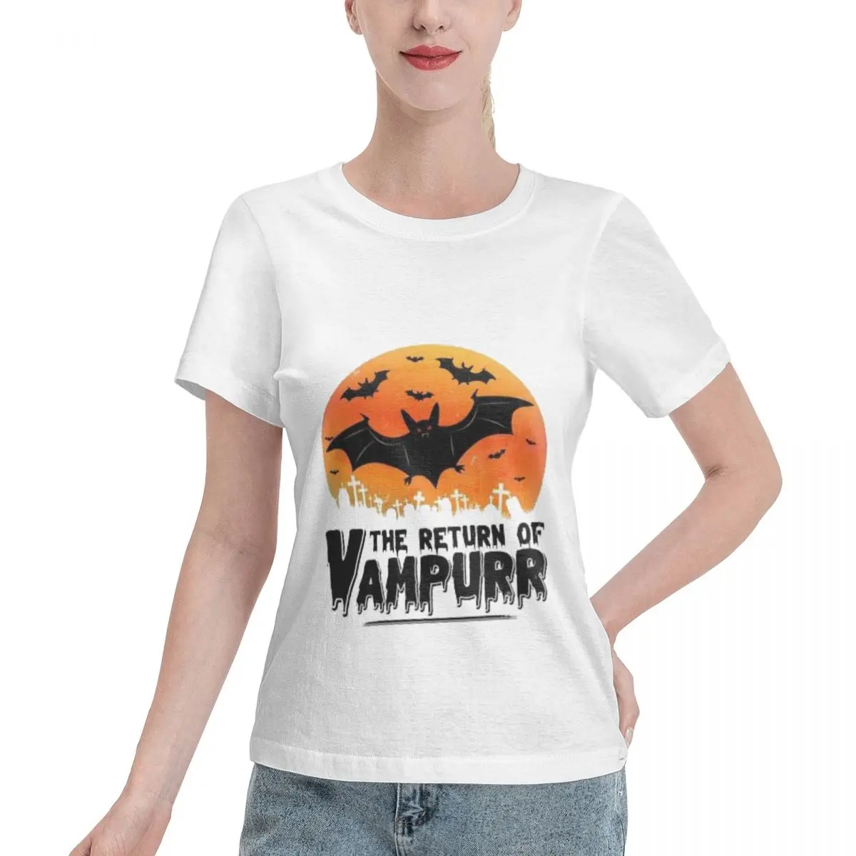 

The Return Of Vampurr Women's T-shirt, Casual Short Sleeve Cotton Blend Crew Neck Tee, Women's Clothing for Outdoor