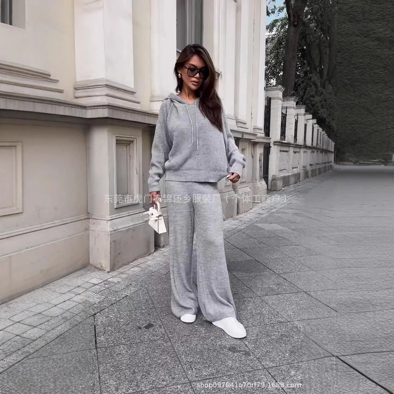 

Пуловер, свитер с капюшоном, комплект из двух предметов, новый повседневный вафельный костюм, модная женская одежда 2025, новая весенне-осенняя уличная одежда