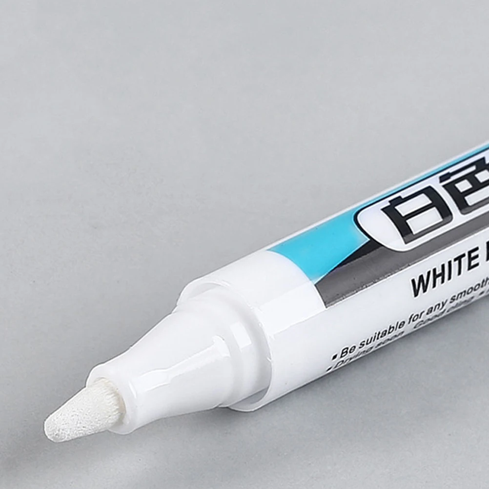

10pcs White Marker Pen Multi Purpose Oil Based Carpentry Construction Woodworking Marking Paint Pens Deep Hole Mini Plastic