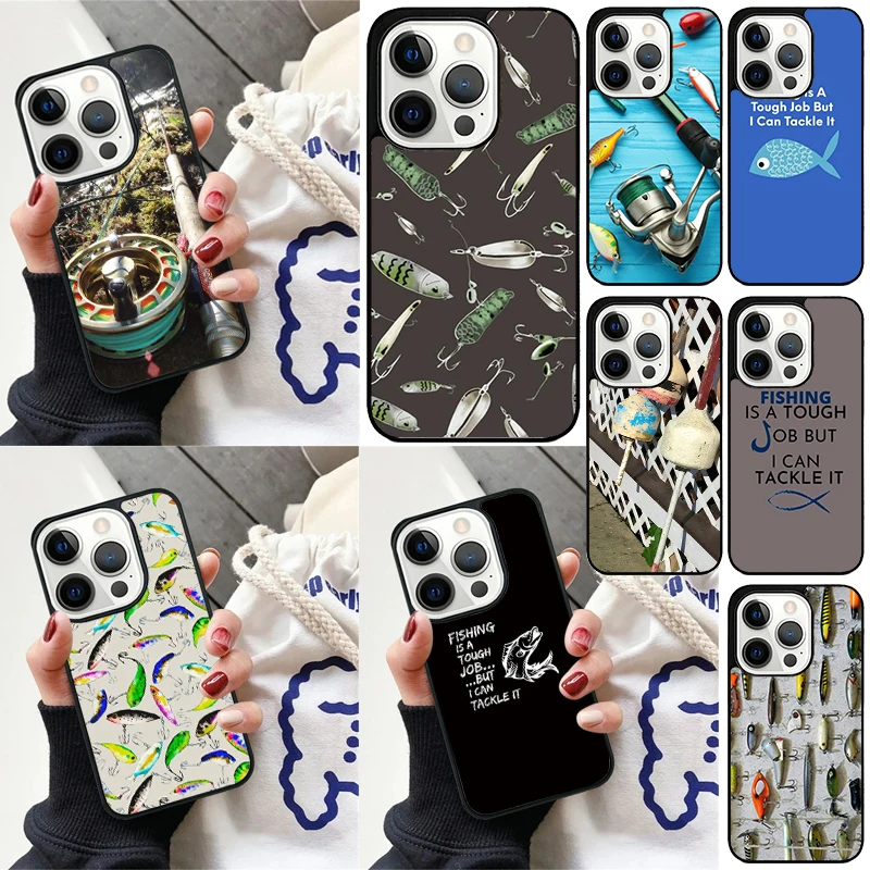 Fishing Tackle Cover For iPhone 16 13 14 15 Pro Max 12 Mini 11 15 Pro Max 6 7 8 Plus Max SE 2020 Phone Case